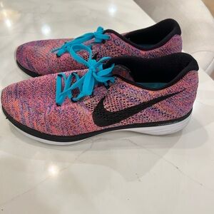 Nike Flyknit Lunar 3 Athletic Running Shoe Womens Size 10.5 698182-407 Multi